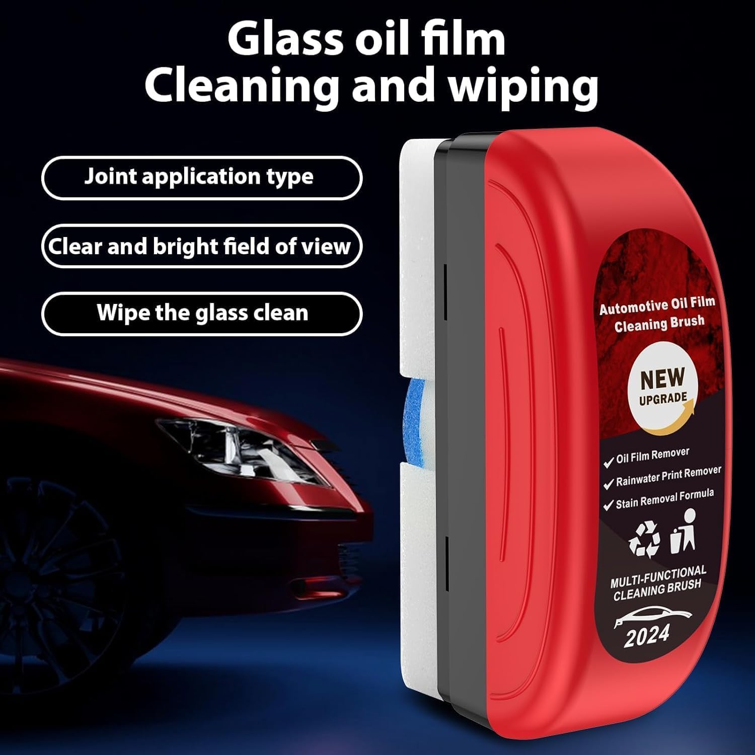 Oil Film Cleaning Brush for Car Windshield & Glass | Hydrophobic Cleaning Tool for Removing Oil Film, Dirt & Grime | Pack of 1 - Image 9