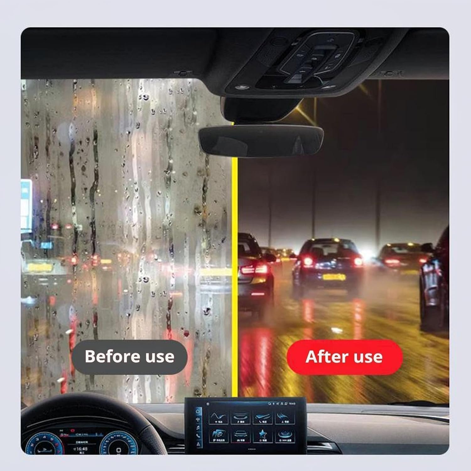 Oil Film Cleaning Brush for Car Windshield & Glass | Hydrophobic Cleaning Tool for Removing Oil Film, Dirt & Grime | Pack of 1 - Image 3