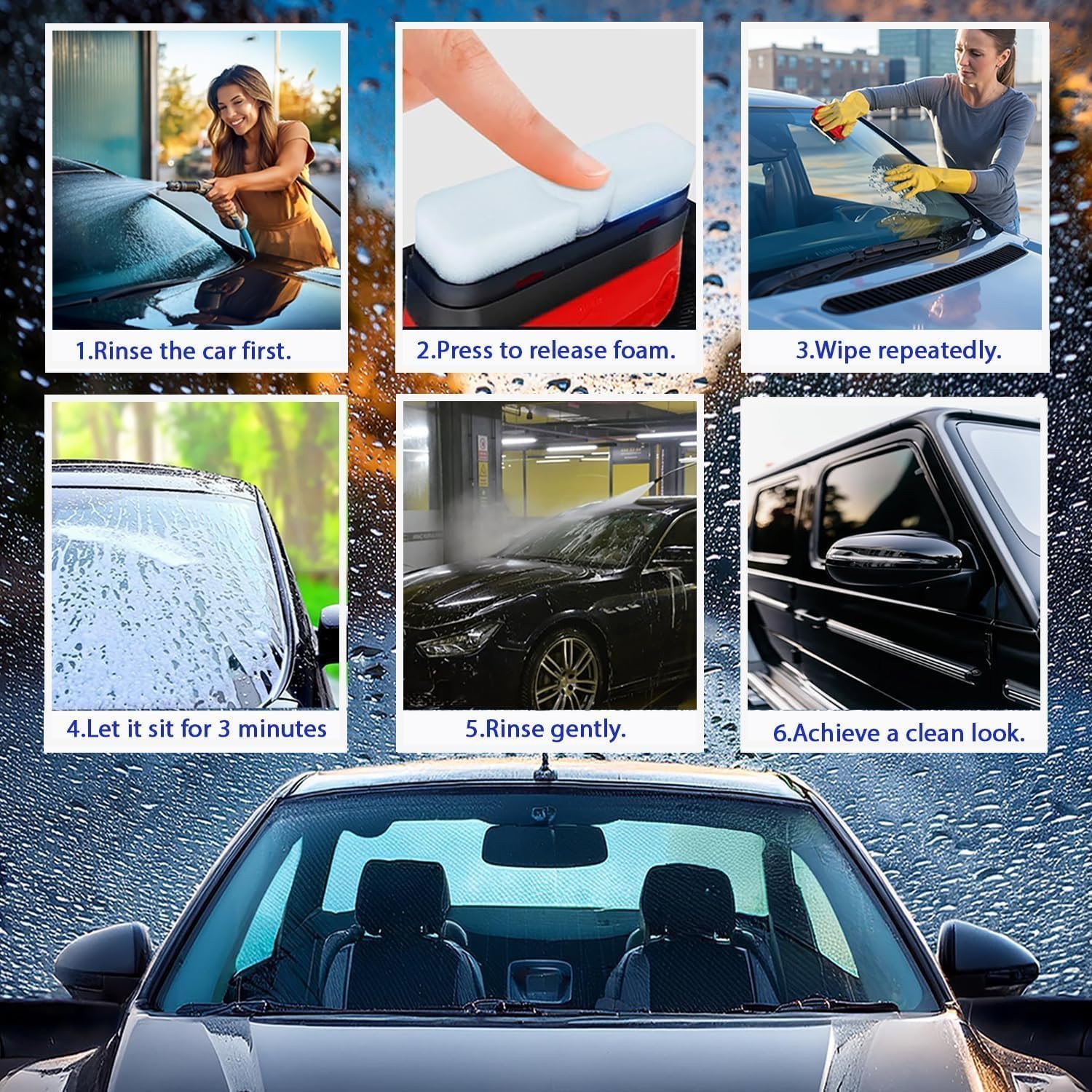 Oil Film Cleaning Brush for Car Windshield & Glass | Hydrophobic Cleaning Tool for Removing Oil Film, Dirt & Grime | Pack of 1 - Image 6